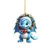 Navidad Transfronteriza Creativo Lindo Serie del Dragón Azul Acrílico Colgante Plano Colgante para Árbol de Navidad Mochila