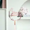 Decoração de Bolo de Aniversário Feliz Acrílico Estilo Ins Transfronteiriço Flor Topper de Bolo de Aniversário