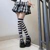 Calcetines de rayas de color frío para tierra, calcetines de pantorrilla para niños, largos hasta la rodilla, estilo chica e-sports, caña alta, oscuros, estilo japonés, punk, moda, jk