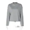 Comercio Exterior Europeo y Americano Ropa de Mujer Invierno Nuevo Seda de Leche Color Sólido Cuello en V Manga Larga Camiseta Moda Casual Top Mujer Venta al por Mayor