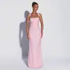 Vestido de Tubo Color Sólido con Lentejuelas Personalizado para Mujer 2027 Primavera Nuevo Estilo Sin Mangas Moderno con Tirantes Cintura Ajustable Vestido Largo con Abertura