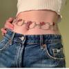 Estilo Doce e Descolado Feminino Corrente de Cintura Hello Kitty Brilhante com Diamantes Fofa Corrente de Cintura Fashion Estilosa Estilo Hip-Hop Corrente de Cintura de Metal Corrente Corporal