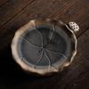 Olla de Gres Estilo Japonés Contiene Olla de Almacenamiento de Agua Vintage Hecha a Mano Hoja de Loto Contiene Plato de Cerámica Kung Fu para Burbujas Secas Contiene Base para Olla
