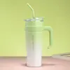 Copo de gelo de desenho animado com alça de 40oz, copo térmico de aço inoxidável 304 de grande capacidade com canudo, copo de água para carro