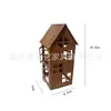 Decoraciones Navideñas de Amazon Transfronterizas Portavelas Casa Oxidada para el Hogar Retro Country Forma de Casa de Metal Velas