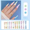 Uñas Postizas Estilo Ins Transfronterizo Deseo Puro Mate Esmerilado Impreso en 3D Uñas Postizas Largas para Manicura