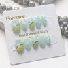 Piezas de Manicura Ovaladas Cortas Portátiles Hechas Completamente a Mano, Multicolor Extraíbles Corazón de Brillo Puro Blanqueamiento Estilo de Alta Gama 10 Piezas