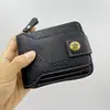 Nueva cartera transfronteriza para hombre, cartera corta con cremallera, monedero, diseño de hebilla de cobre, carteras de poliéster resistente al desgaste.