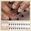 Unhas Usáveis Doces e Frescas Mais Vendidas no Exterior, Peças para Manicure Francesa com Borda Preta Estrelada, Adesivos para Unhas Sexy Clareadores em Forma de Gota d'Água