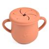 Taza para snacks para niños de silicona de grado alimenticio resistente a caídas portátil con asa binaural taza para beber de silicona para bebés