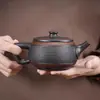 Tetera de Arcilla Morada con Funciones Giratorias y Levitantes, Tetera Hanwa Fengming, Tetera Hecha a Mano de Gran Capacidad, Juego de Té Kung Fu B5