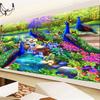 Pintura de diamante 5D cheia de flores de diamante pavão sala de estar estilo chinês grande ponto auspicioso diamante ponto cruz ponto