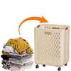 Cesta plegable para ropa sucia con ruedas, cesto de lavandería doméstico de gran capacidad para baño