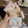 Billetera corta estilo coreano, tarjetero multifuncional, diseño lindo de caricatura, plegable, múltiples ranuras para tarjetas, clip para dinero de cuero, elegante y atractivo para estudiantes