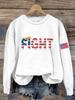 Talla grande Sudadera Cuello redondo Estampada Europea y Americana Nueva Letra Holgada Cómoda Top Mujer Patrón Colorido