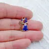 Encantadores y Lindos Pendientes de Gato con Diseño de Estampado de Aleación de Gota de Aceite Accesorios DIY Colgante Llavero