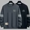 Envío RápidoNueva Sudadera de Manga Larga con Cuello Redondo Holgada de Primavera y Otoño, Camiseta Base Estampada de Moda para Hombre