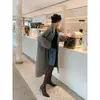 Primer Encuentro con las Botas Marrones de la Temporada por Encima de la Rodilla para Mujer, Punta Fina, Tacón Delgado, Botas de Piel, Forradas de Borrego, Tacón Alto, Botas Largas de Tubo Alto Elásticas y Ajustadas