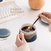Juego de Taza y Platillo de Café Degradado Taza de Cerámica con Tapa Taza para el Té de la Tarde en Casa u Oficina Regalo para Pareja Logo