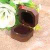 Caja de Joyería de Madera Maciza de Nogal Negro Americano Vintage Estilo Chino Portátil Caja de Anillos de Madera Caja de Anillos Cuadrada Caja de Propuesta para Mujeres