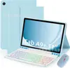 Adecuado para Samsung Taba9Plus Teclado Bluetooth Retroiluminado de Colores y Set de Ratón A11+ Ranura para Lápiz Funda de Cuero Funda S10Lite