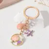 Llavero Transfronterizo Nuevo Creativo Concha Estrella de Mar Goteo de Aceite Llavero Colgante de Bolsa Niñas Llavero de PVC