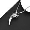 Colar Europeu e Americano Hip Hop Retrô Dominador Cabeça de Lobo Aço Titânio Masculino Personalidade Dente de Lobo Pingente Acessórios Corrente de Suéter Fábrica Atacado