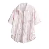 Camisa Masculina de Verão Manga Curta 2026 Gradiente Moda Temperamento Versátil Estilo Item Quente Respirável Manga Curta Estilo Férias na Praia