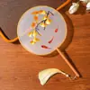 Nuevo Abanico Tuan de Mango Largo Antiguo Bronceado Tuan Fan Bordado Tuan Fan Abanico de Novia Boda Estilo Chino Seda de Imitación