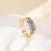 Anillo Deseo Nuevo Modelo Brillante de Circonita Microincrustada, Anillo de Color Cruzado de Lujo Ligero Creativo Europeo y Americano de Nicho para Mujer
