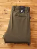 Pantalones largos de mezcla de algodón peinado de alta gama, engrosados y cepillados, nuevos para 2026, otoño/invierno, casual de negocios, corte holgado, pierna recta para hombre