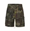 Shorts de Trabajo Camuflaje Trendy Lavados de Calle Verano Retro Casual Sueltos con Cordón Versátiles Unisex de Cinco Puntos