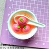 Cuenco de fruta dumpling tridimensional luminoso accesorios de resina pegamento de crema colgante diy pasador adornos de paisaje micro lote decorativo