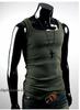 Verão novo colete masculino apertado moda esticar colete puro algodão casual undershirt base quadrado colarinho coreano moda masculina