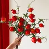 Flor de Romã Arranjo de Flores Artificiais Buquê de Flores Secas Frutas Vermelhas Fruta da Fortuna Sala de Estar Decoração de Ano Novo Arranjo Floral