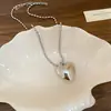 Collar con Colgante de Corazón Versátil y a la Moda Estilo Coreano Cadena Clavicular Sencilla de Moda Joyería Nicho de Alta Gama al Por Mayor