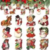 Set de 36 piezas de decoración navideña de madera, adornos para árbol de Navidad, muñeco de nieve, copo de nieve, Papá Noel, decoraciones para fiestas de granja
