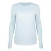 Ropa de Yoga Otoño e Invierno 2026 para Mujer, Camiseta Deportiva de Manga Larga de Algodón Pima Americano, Cuello Redondo, Ropa Casual Holgada para Fitness