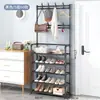 Zapatero Simple, Estante de Almacenamiento Combinable de Múltiples Niveles, Perchero de Pie Multifuncional para Hogar, Dormitorios, Zapatero de Almacenamiento, Organizador de Zapatos y Sombreros