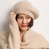 Cachemira 2026 Otoño e Invierno Nuevo para Mujer de Gama Alta Color Sólido Tejido Exterior Cálido Ropa Exterior Boina