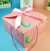 Caja de Regalo Llena de Luna Cumpleaños Niños Bebé Cien Días Caja Vacía Caja Portátil para Dulces Caja de Regalo para Llevar en la Mano Empaque