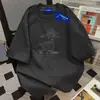 Camiseta casual unissex de algodão 100% puro, popular entre estudantes, corte slim, gola redonda, manga curta, estampa de desenho animado, verão, modelagem solta, top para casais para homens e mulheres