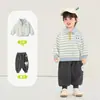 Conjunto de Moletom Kaka Panda Infantil para Meninos e Meninas, Roupa Casual de Duas Peças para Outono, Roupa Tendência para Bebês na Primavera e Outono