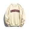 Moletom com Gola Redonda e Estampa de Letras para Mulheres, Tamanho Petite, Caimento Solto, Estilo Americano, Marca Tendência Plus Size, Jaqueta com Forro de Fleece para Outono e Inverno, Blusa de Manga Longa para Casal