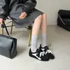 En Stock Piel de Vaca Completa ~ 5cm Aumento de Altura Suela Gruesa Zapatos de Entrenamiento Alemanes Zapatos de Mujer Primavera 2026 Retro Casual Zapatillas Forrest Gump