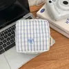 Bolsa de Tofu Casera de Rayas Simples, Bolso de Mano Portátil para Mujer, Linda Bolsa de Almacenamiento para Toallas Sanitarias, Bolso Pequeño para Llevar de Estudiante