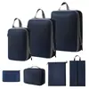 Conjunto de Compressão para Armazenamento de Viagem com 7 Peças para Roupas Sapatos Higiene Pessoal Cosméticos Sacos de Armazenamento Sacos Impermeáveis Armazenamento Portátil