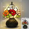 Nueva Lámpara de Mesa Tiffany Estilo Retro Americano Sala de Estar Estudio Lámparas Artesanales de Vidrio de Colores Pantalla de Lámpara Lámpara de Mesa Americana