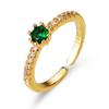 Anel Tesouro Estilo Coreano Brilhante Incrustado Cor Zircônio Verde Feminino ins Design Moda Fria Senso de Alta Qualidade Dedo Indicador Anel Dividido