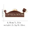 Amazon Transfronterizo Más Vendido Taza de Café de Dibujos Animados Colección Croissant Exquisita Decoración de Regalo Pequeño Insignia de Metal